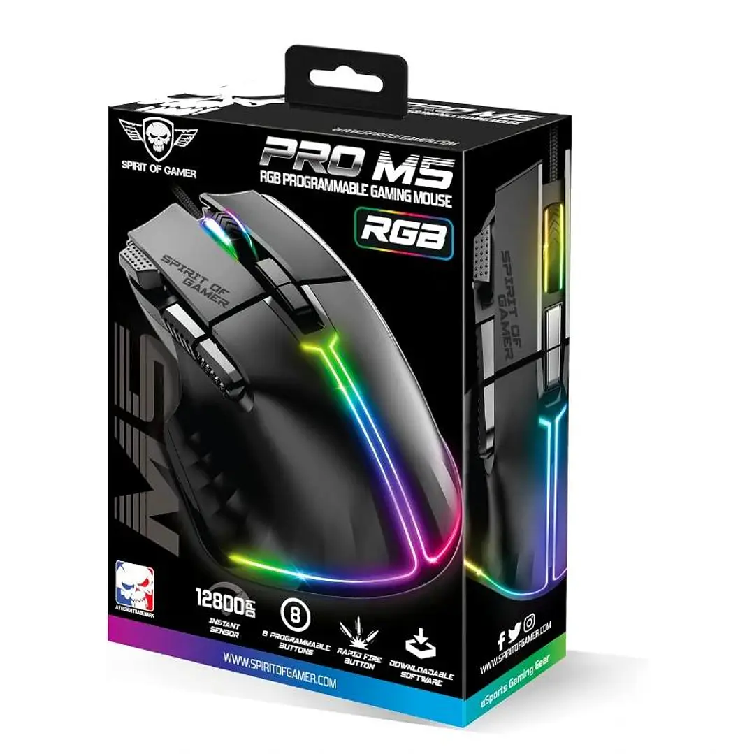 Spirit of Gamer Raton Souris Pro M5 Negro 2