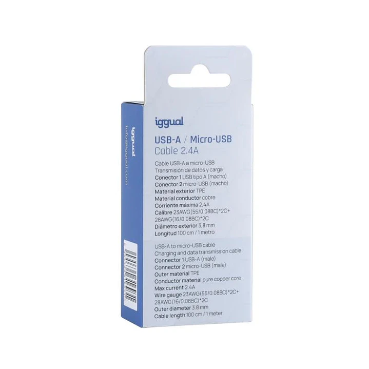 iggual cable USB-A/micro-USB 100 cm blanco 4