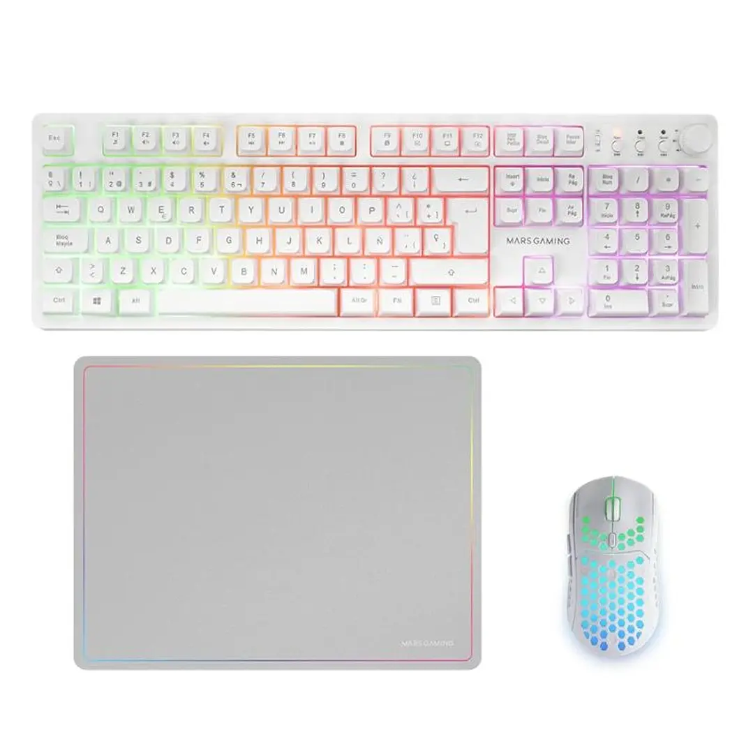 Mars Gaming Combo MCPWXWES GAMING 3IN1 RGB Blanco 1