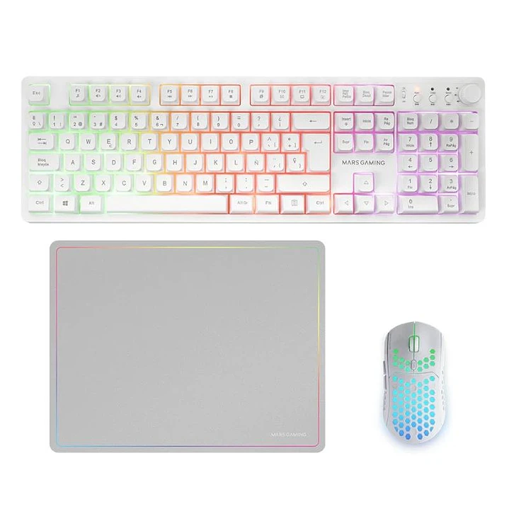 Mars Gaming Combo MCPWXWES GAMING 3IN1 RGB Blanco 1