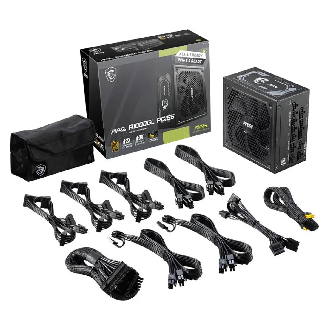 MSI Fuente Alimentación MAG A1000GL PCIE5 1000WATX 4