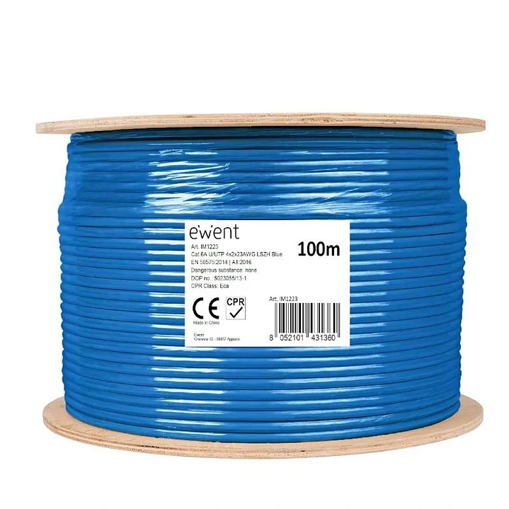 Ewent Bobina Cable Red CAT6A U/UTP,LSZH,100m 1