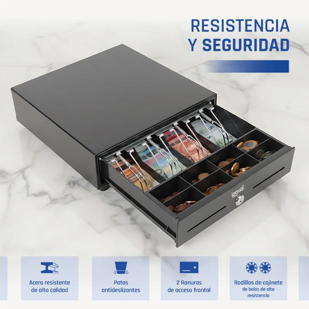 iggual Cajón Portamonedas IRON-XS 33cm 4+8 negro 4