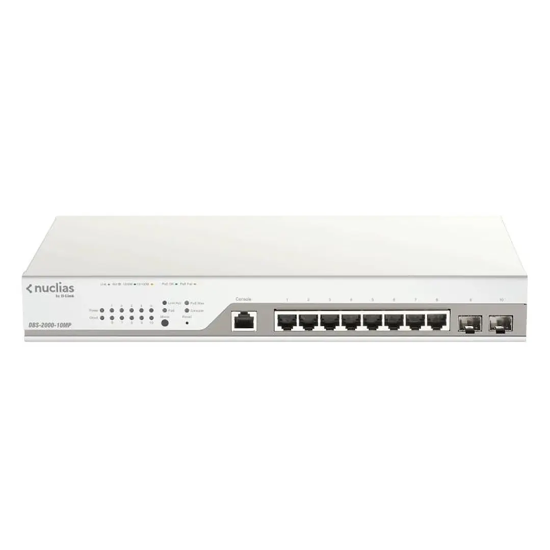 D-Link DBS-2000-10MP/E 10xGb PoE+ Switch 2xSFP 1Y 1