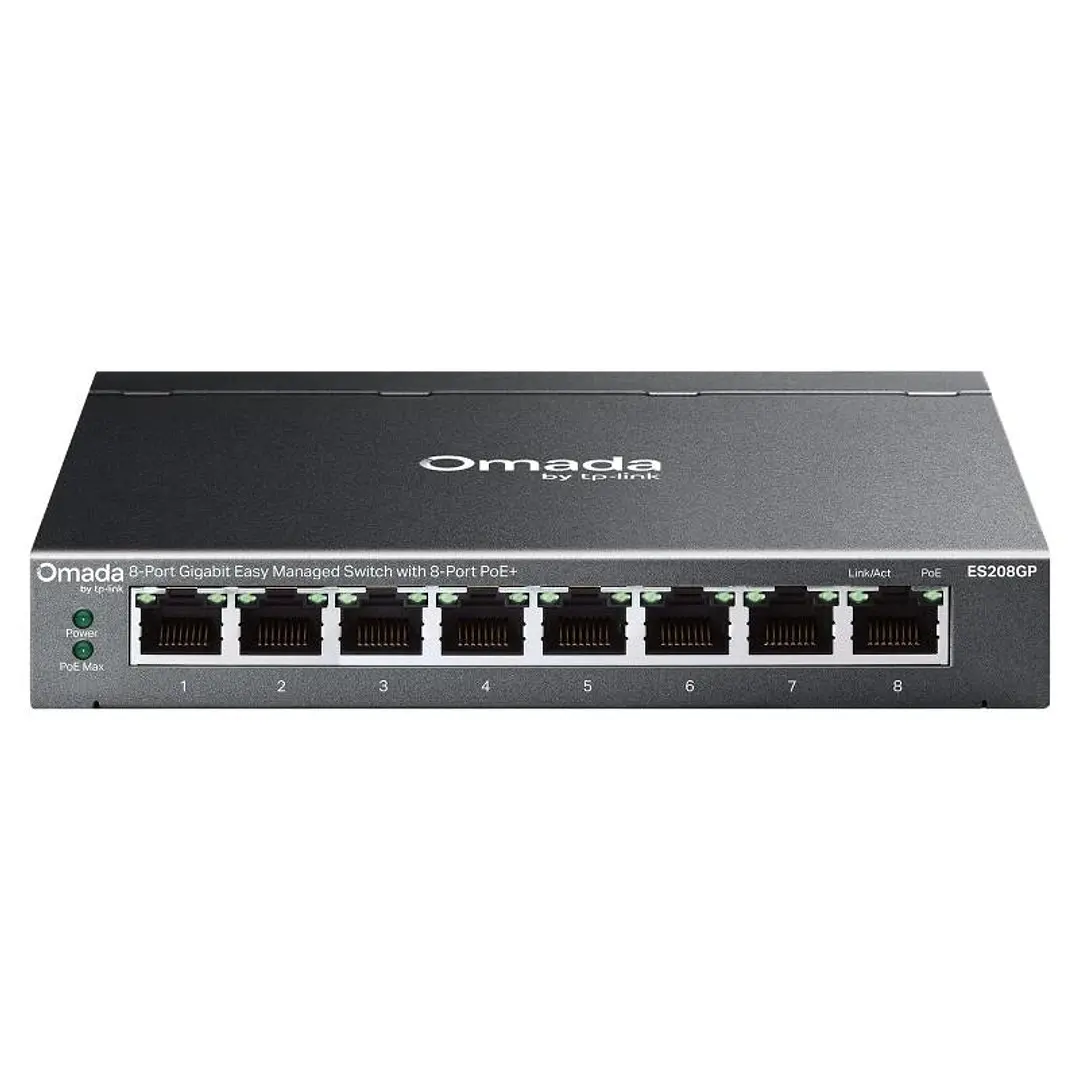 TP-Link ES208GP Switch 8xGbE PoE+ Acero Desktop 1