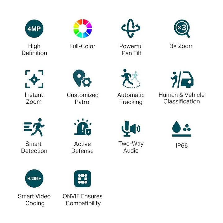 VIGI Cámara IP PT C540V 4MP Plástico Full-Color 2