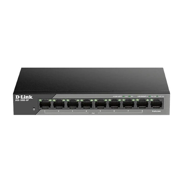 D-Link DSS-100E-9P Switch 9x10/100 LR PoE Surveill 1