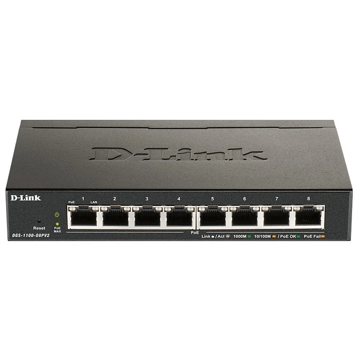 D-Link DGS-1100-08PV2/E 8xGb PoE Switch (64W) 1