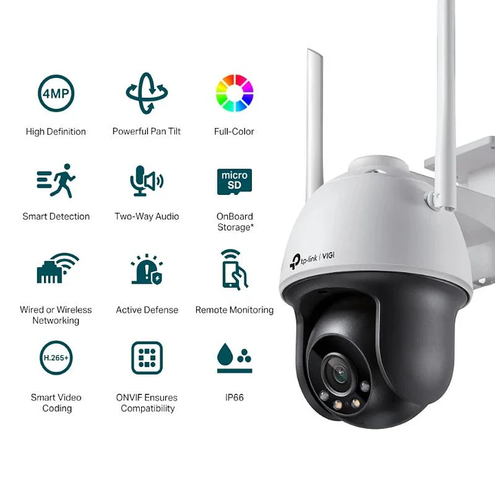 VIGI Cámara IP PT C540-W 4MP Plástico FColor Wi-Fi 3