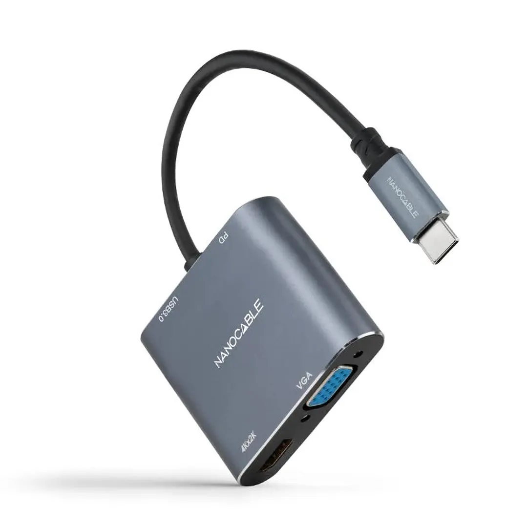 Nanocable Converosr USB-C a HDMI/VGA/USB3.0/PD 2