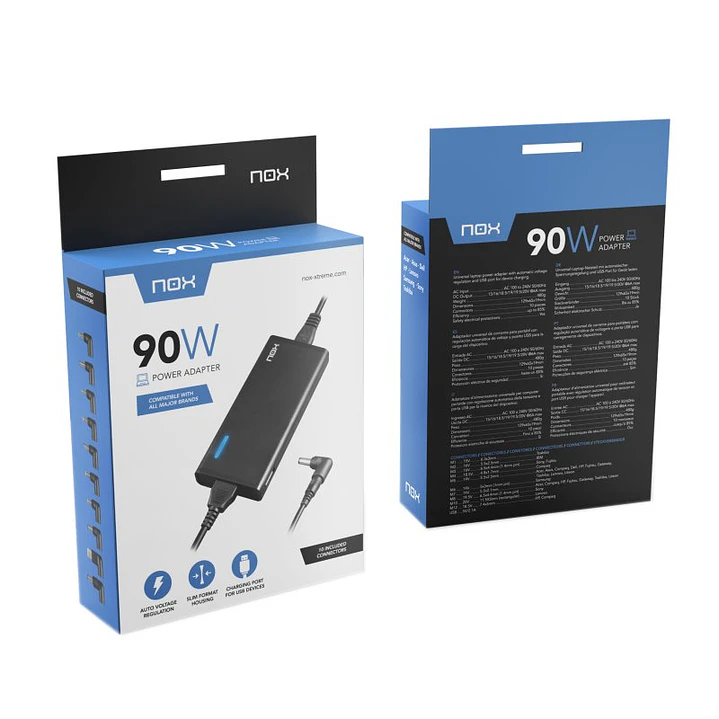 Nox Cargador para portátil 90W USB 2
