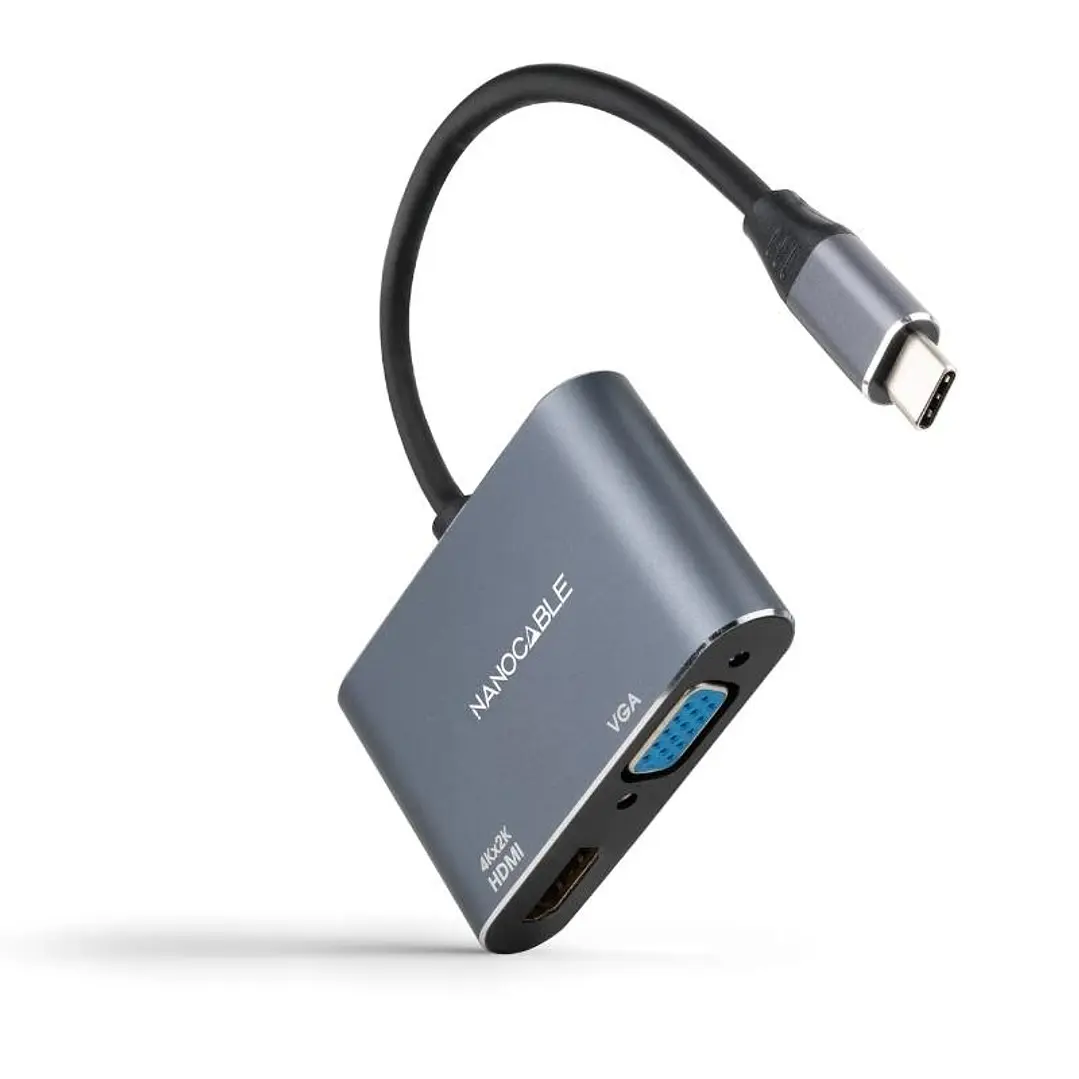 Nanocable Conversor USB-C/M a HDMI-VGA/H 15 cm 1