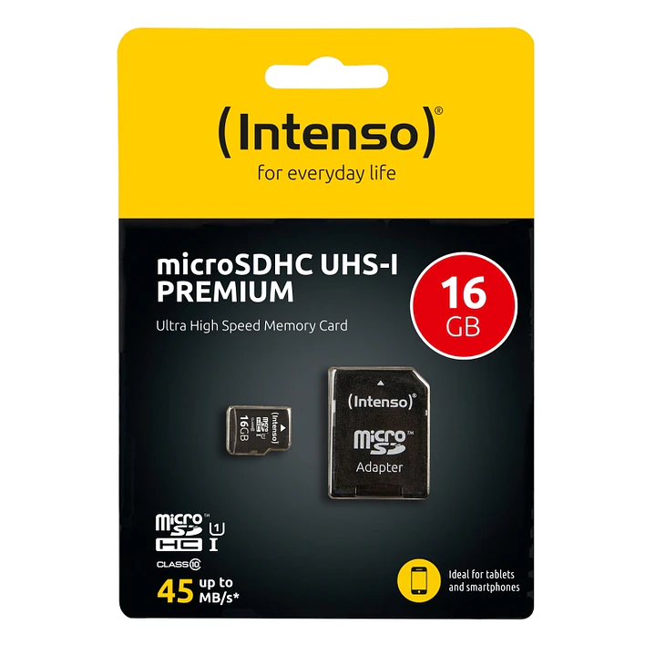 Intenso 3423470 Micro SD UHS-I Premium 16GB c/adap 3