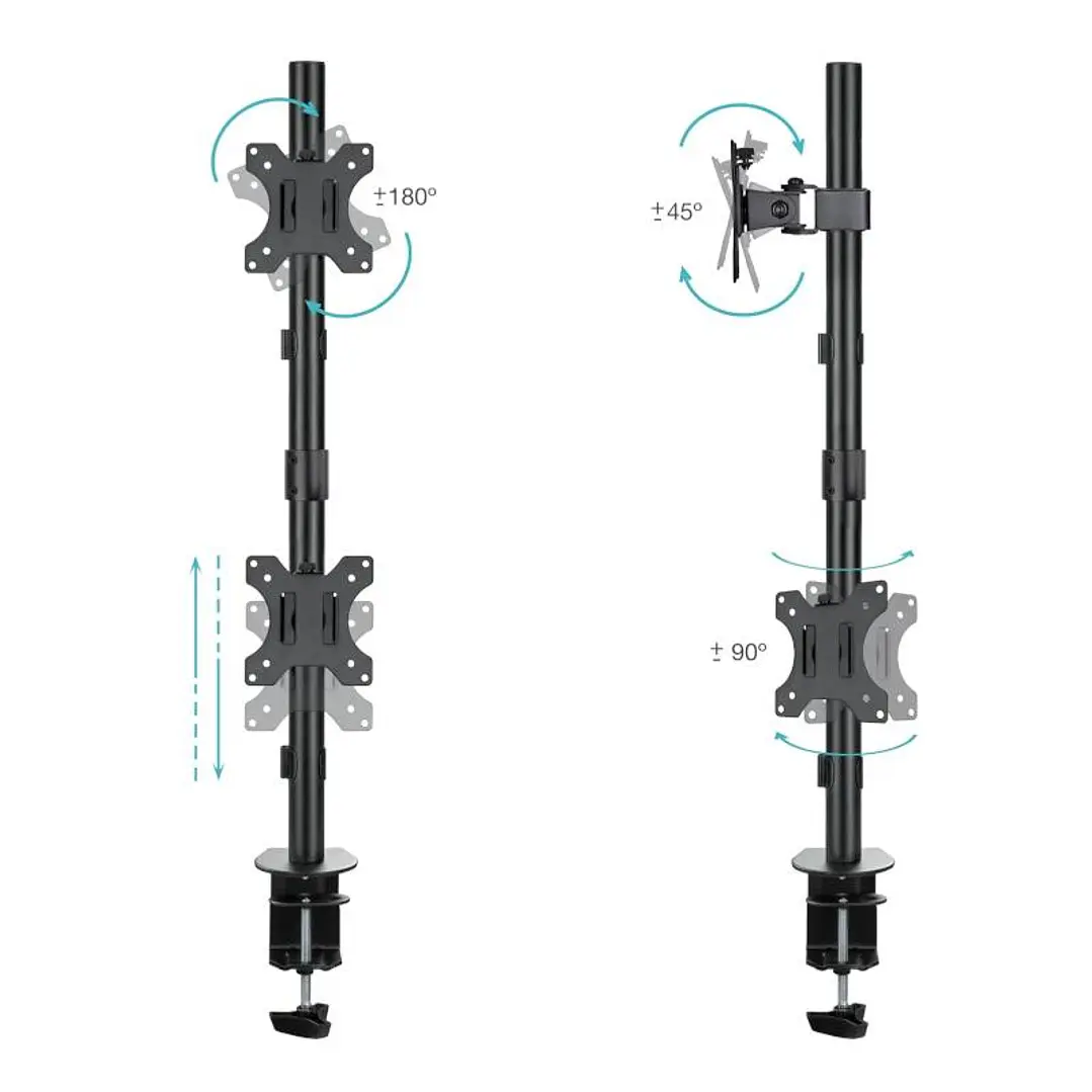 Tooq DB1233TNV-B Soporte mesa 2 brazos vertical 2