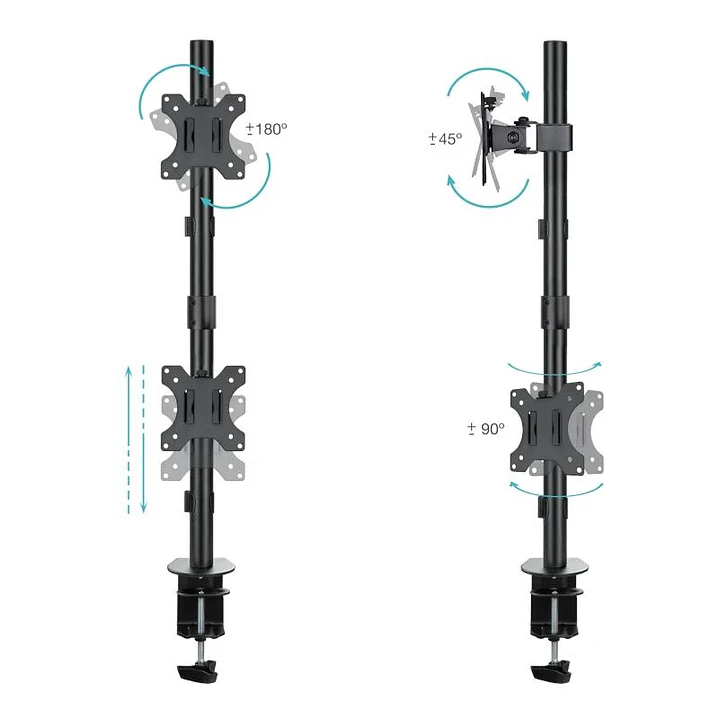 Tooq DB1233TNV-B Soporte mesa 2 brazos vertical 2