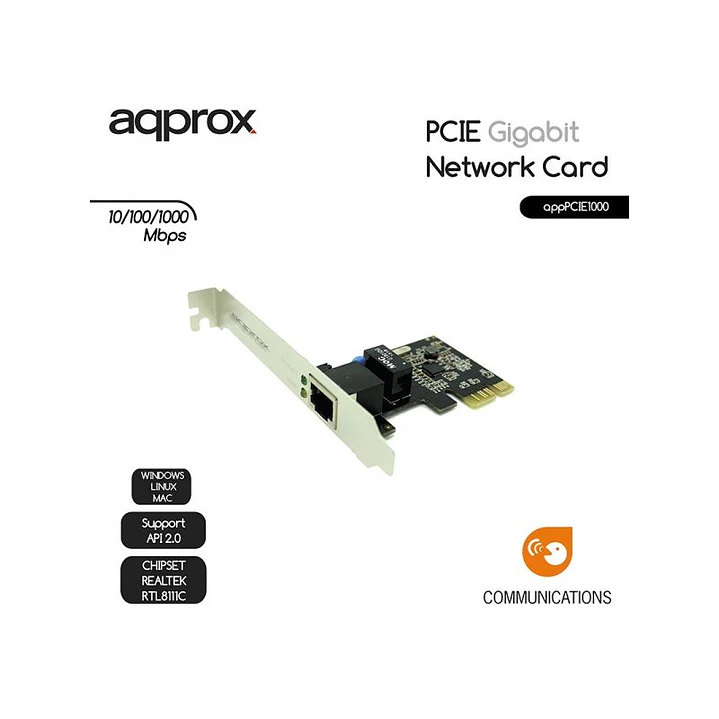 approx APPPCIE1000 Tarjeta Red Gigabit PCI-E LP 2