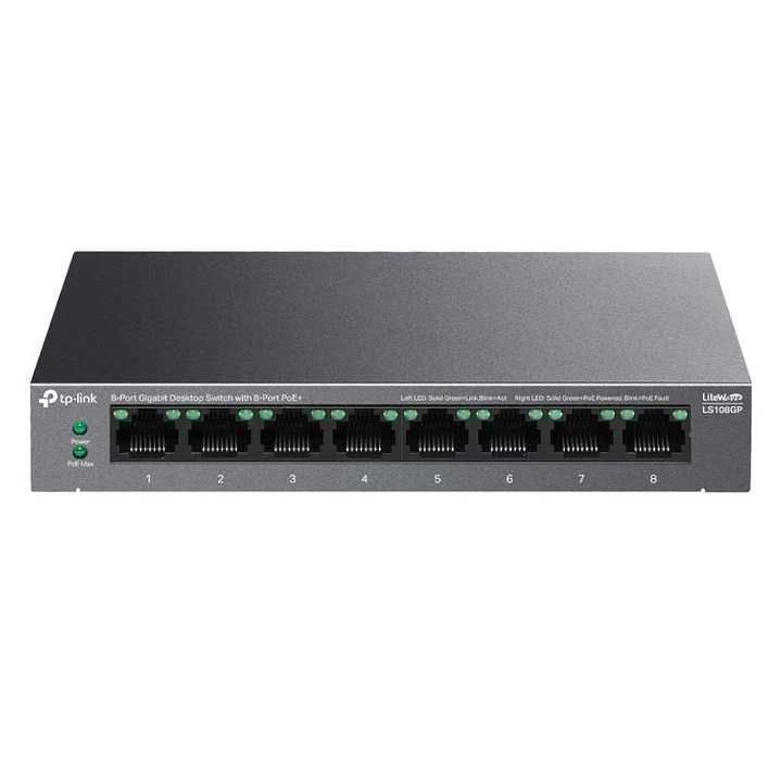 TP-Link LS108GP Switch 8xGb PoE+ 62W Desktop 1