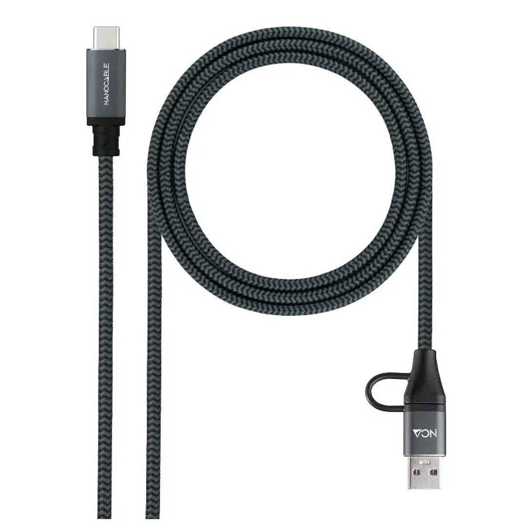 Nanocable Cable USB3.2 100W USB-C+A/USB-C 1,5 M 1