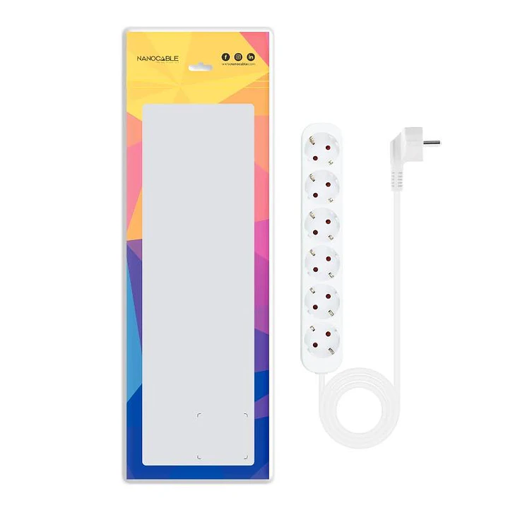 Nanocable Regleta de Enchufes 6 Tomas 1.4 m Blanco 2