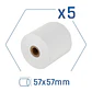 iggual Pack 5 rollos papel térmico sin BPA 57X57mm - Miniatura 1