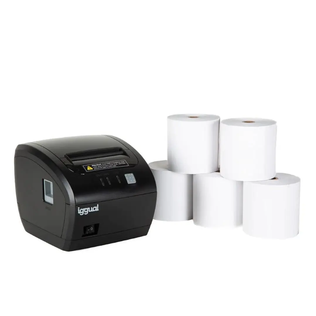 Kit impresora térmica tickets TP7001 + 5 rollos 80 1