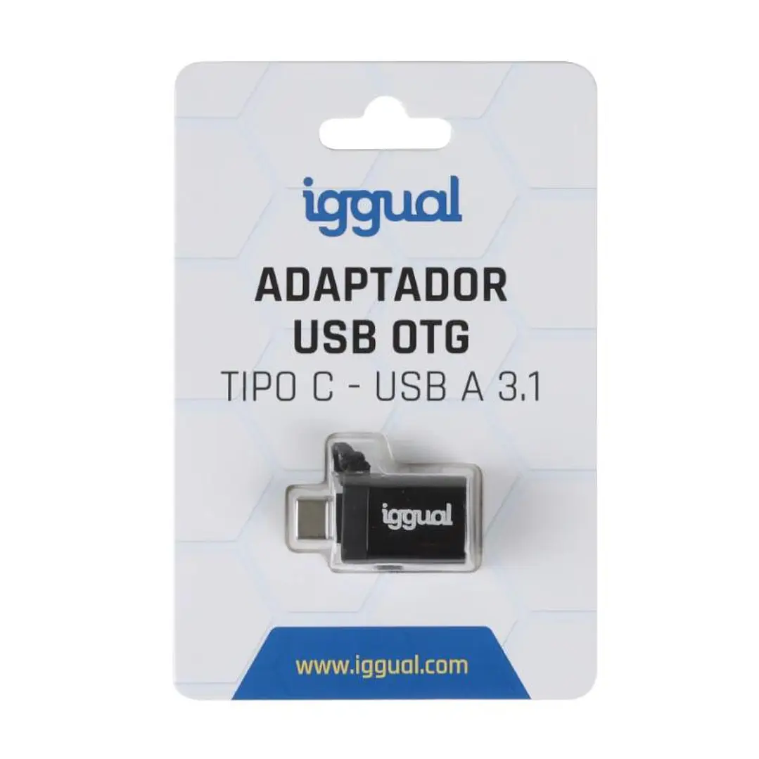 iggual Adaptador USB OTG tipo C a USB-A 3.1 negro 4