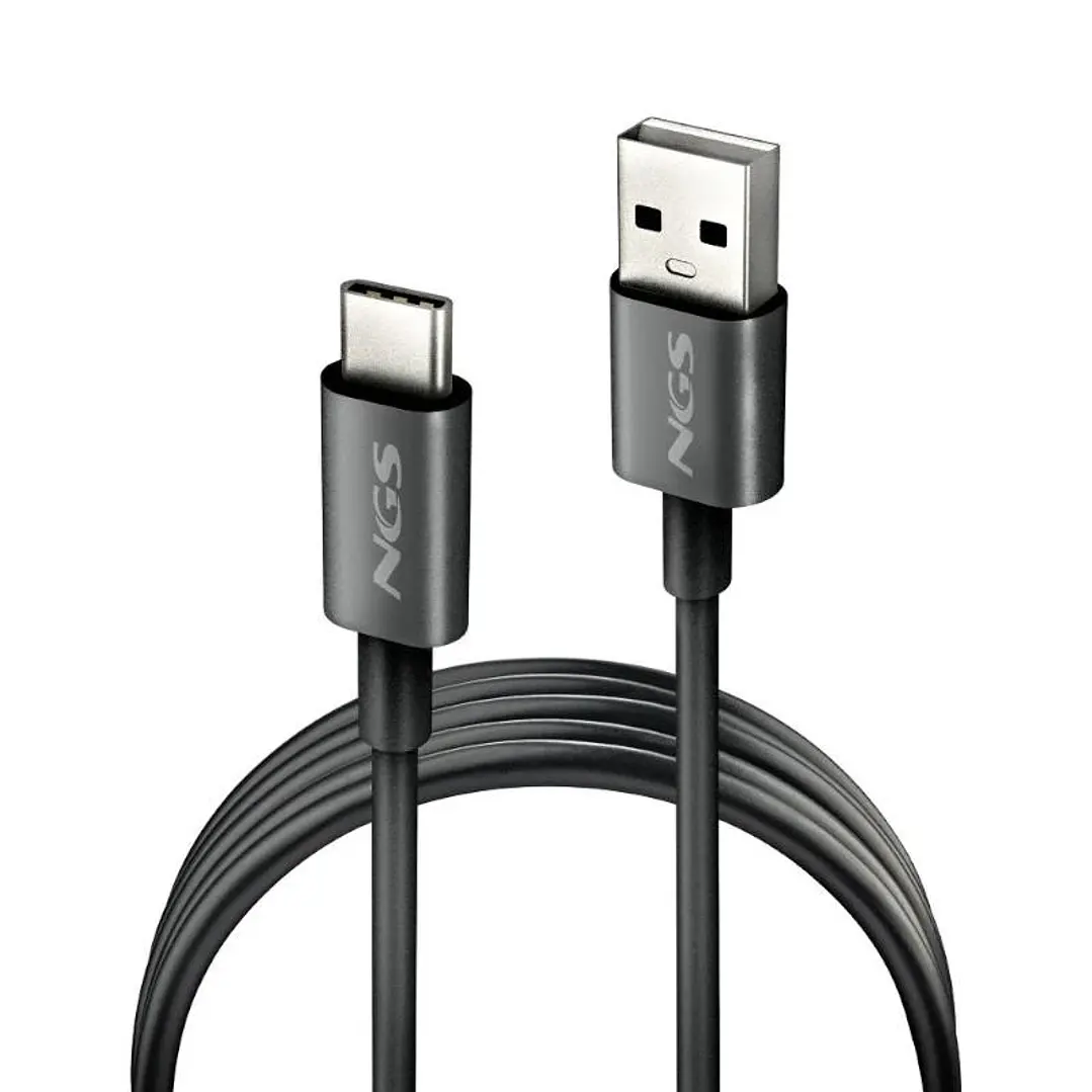 NGS CABLE CARGA RAPIDA USB-A A USB-C 1M NEGRO 2