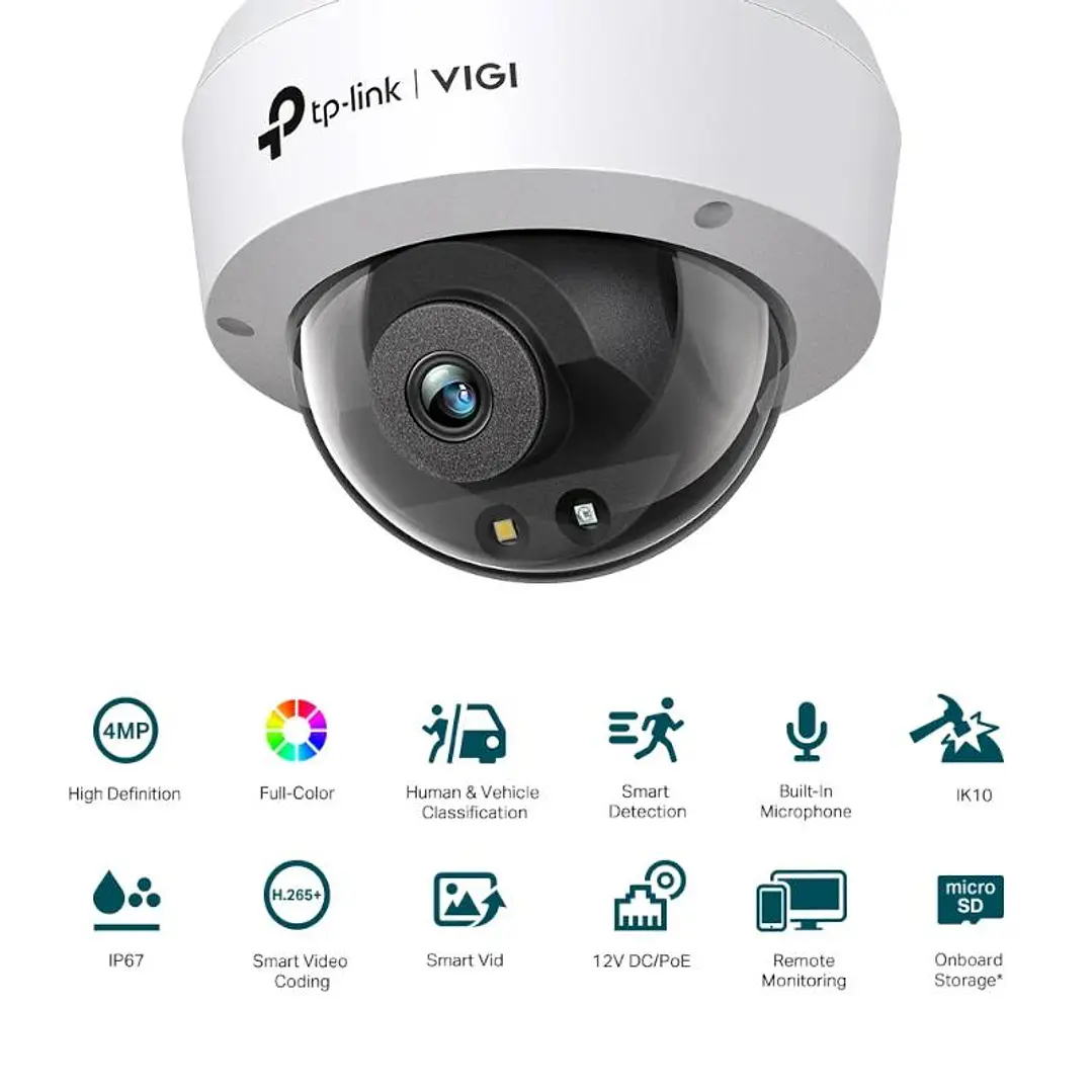 VIGI Cámara IP Domo C240 4MP Plást Full-Color 2.8m 2