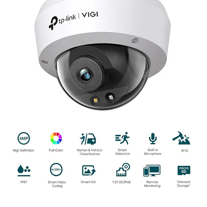 VIGI Cámara IP Domo C240 4MP Plást Full-Color 2.8m 2