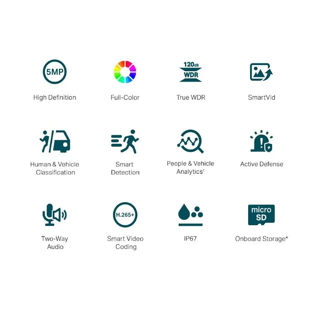 VIGI Cámara IP Bullet C350 5MP Plástico Full-Color 2