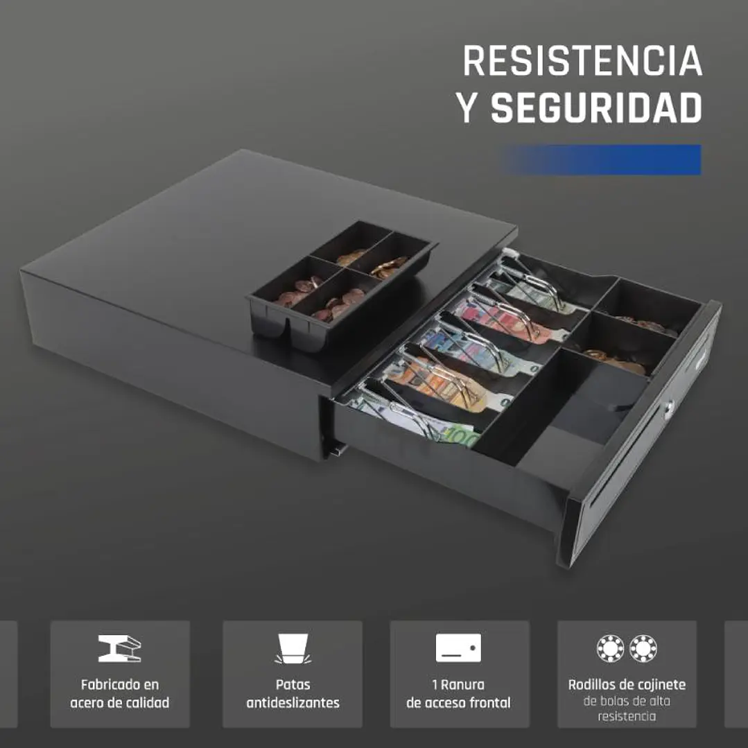 iggual Cajón Portamonedas IRON-35 42cm 5+6 negro 3