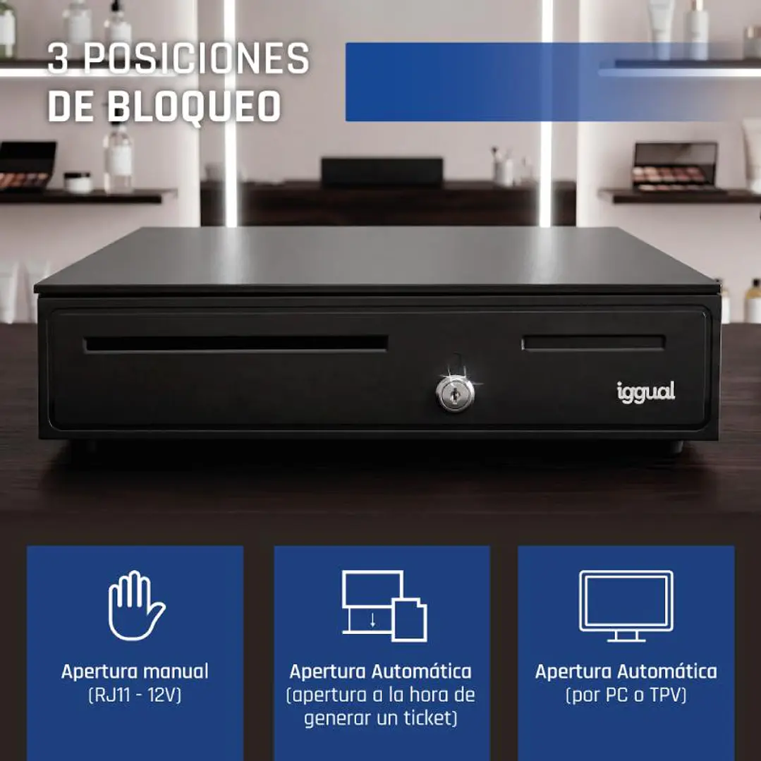 iggual Cajón Portamonedas IRON-35 42cm 5+6 negro 4