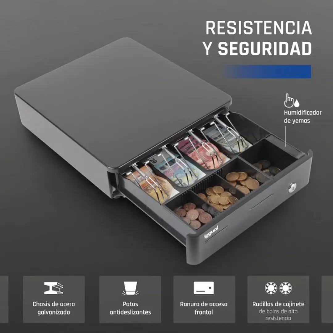 iggual Cajón Portamonedas IRON-10R 38cm 4+5 negro 3