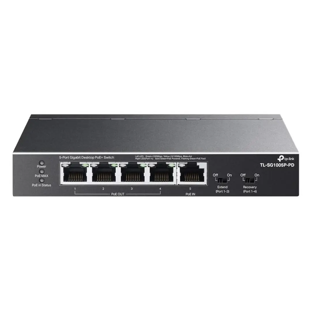 TP-Link TL-SG1005P-PD Switch 1xPoE++ In 4xPoE+ Out 1