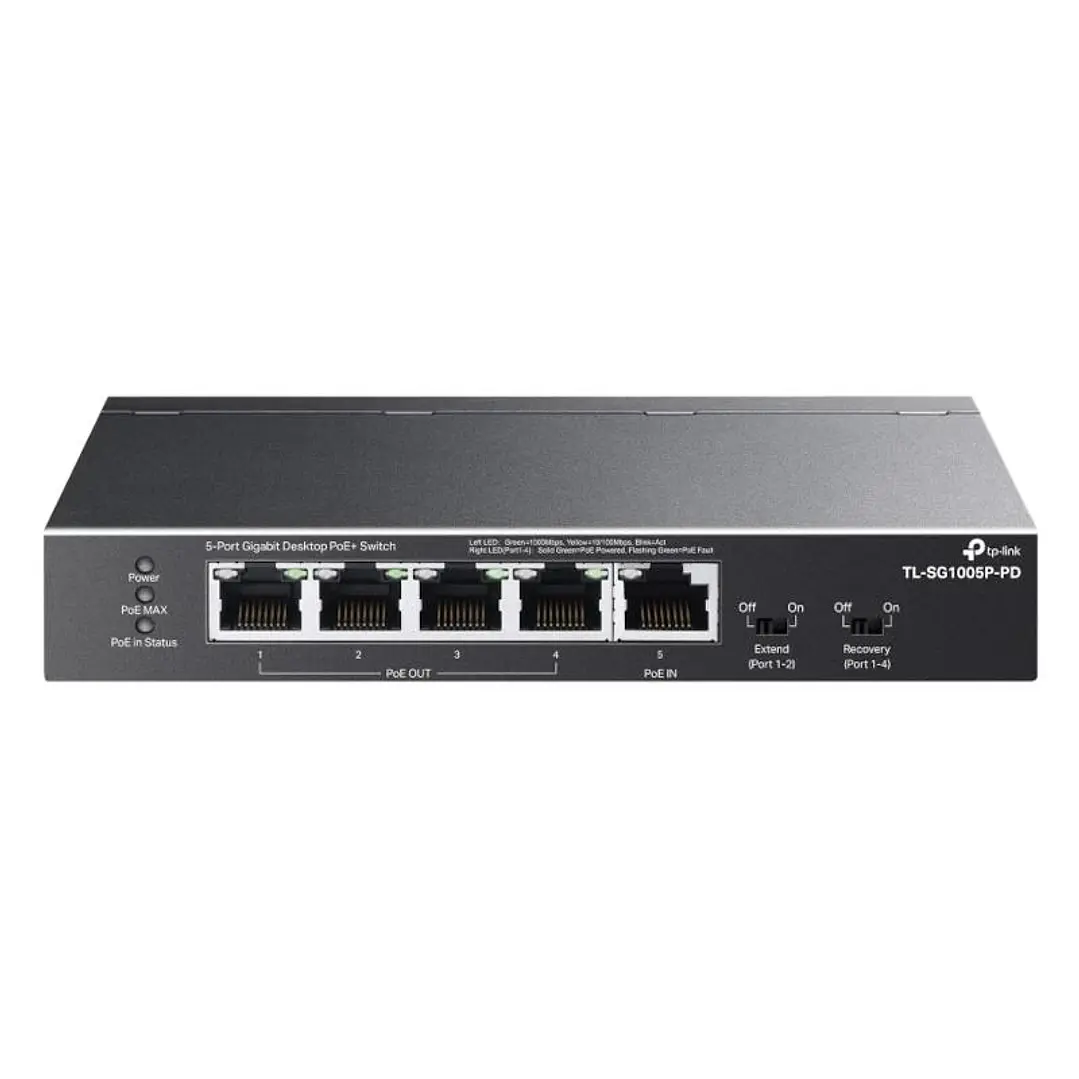 TP-Link TL-SG1005P-PD Switch 1xPoE++ In 4xPoE+ Out 2