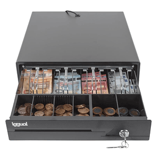 iggual Cajón Portamonedas IRON-10 38cm 4+6 negro