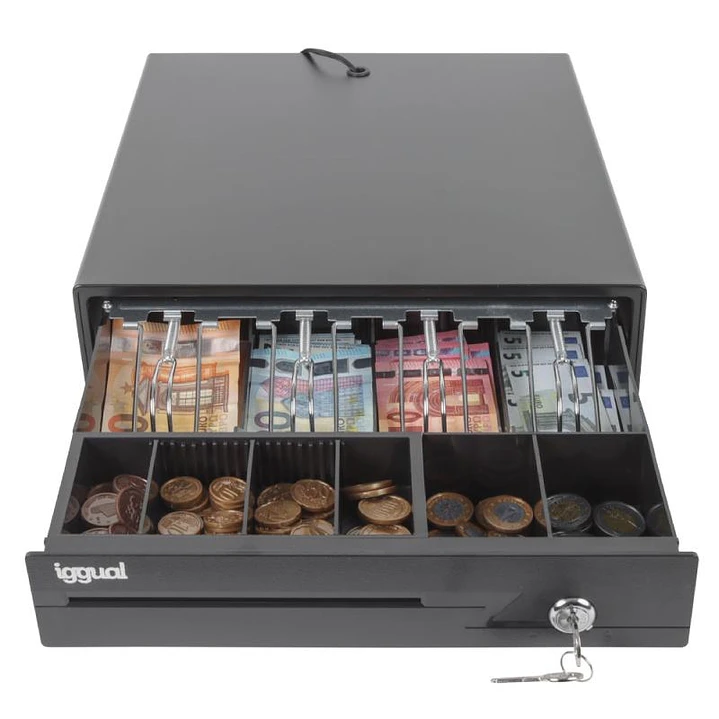 iggual Cajón Portamonedas IRON-10 38cm 4+6 negro 1