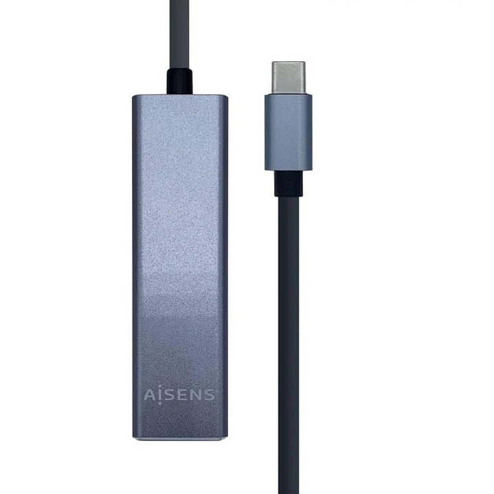 Aisens Conversor USB 3.1 Ethernet + 3 USB3.0 gris 1