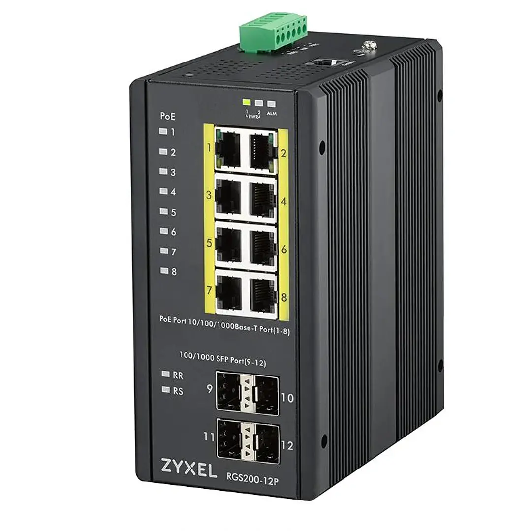 Zyxel RGS200-12P Switch POE Gest DIN 240W IP30 2