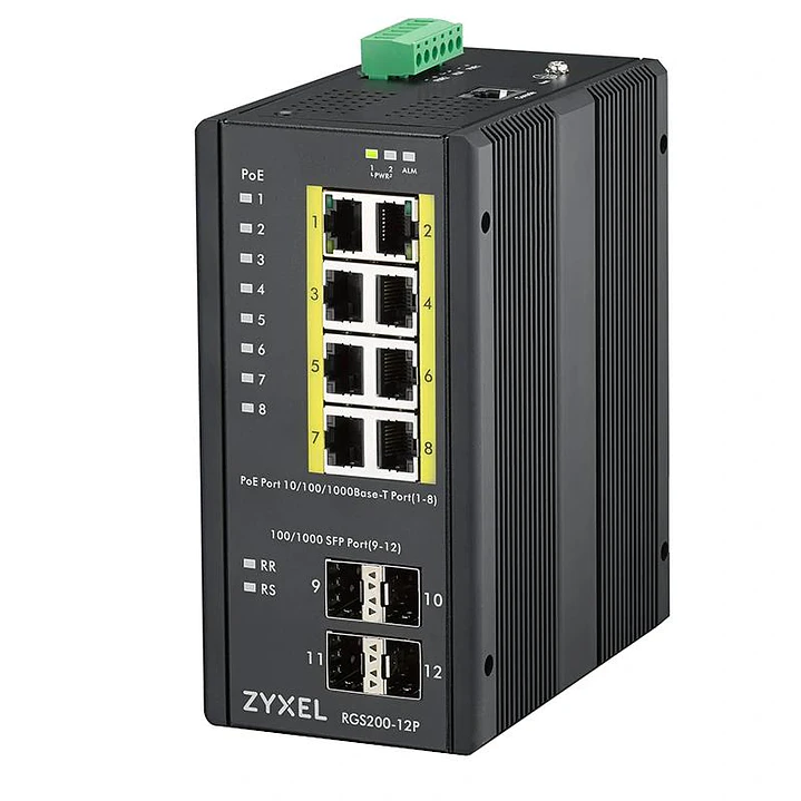 Zyxel RGS200-12P Switch POE Gest DIN 240W IP30 2