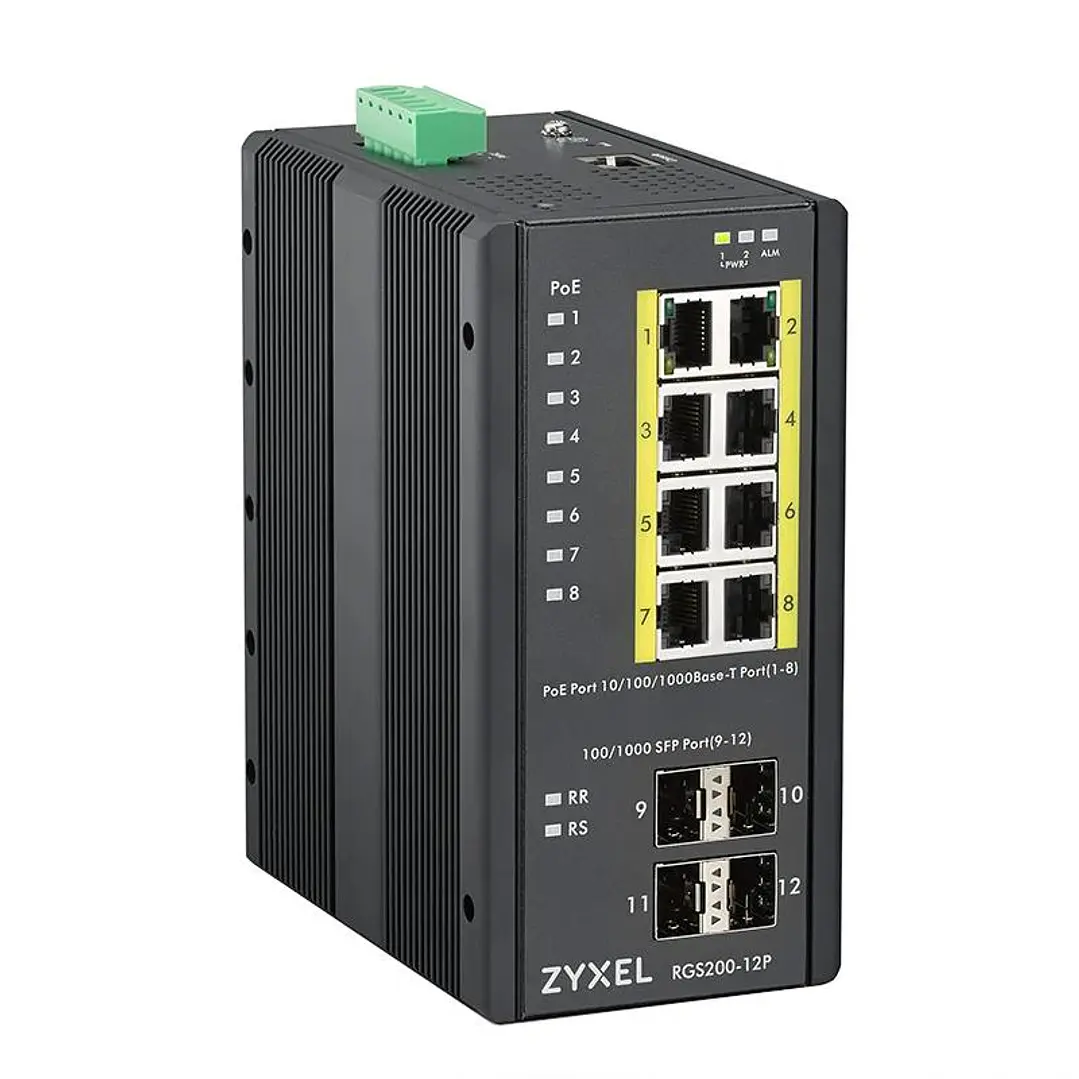 Zyxel RGS200-12P Switch POE Gest DIN 240W IP30 3
