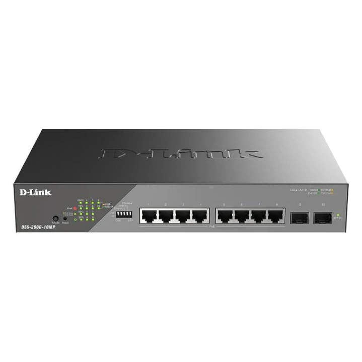 D-Link DSS-200G-10MP Switch 8xGbE PoE 2xSFP LR 1
