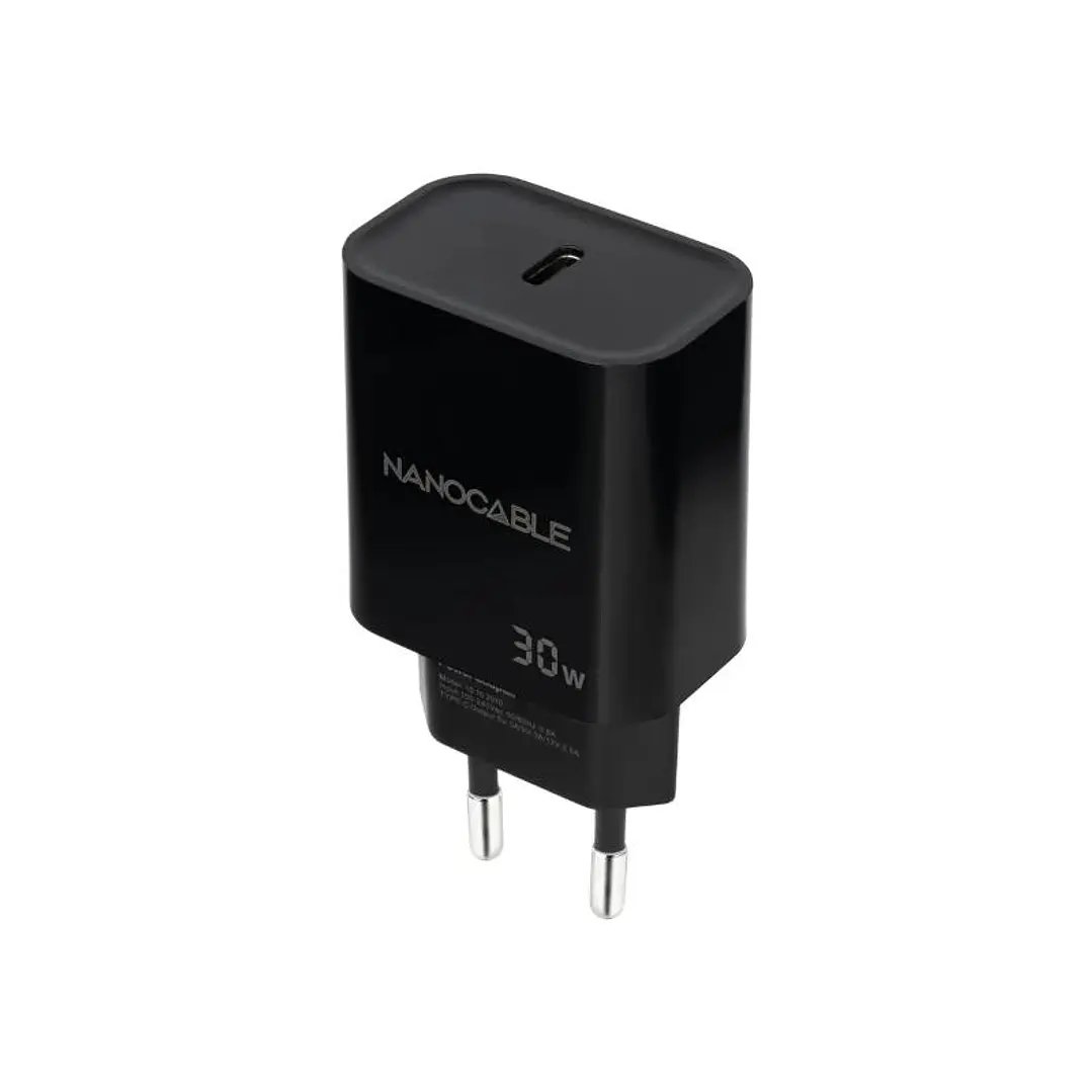 Nanocable Cargador pared USB-C PD 30W Negro 1