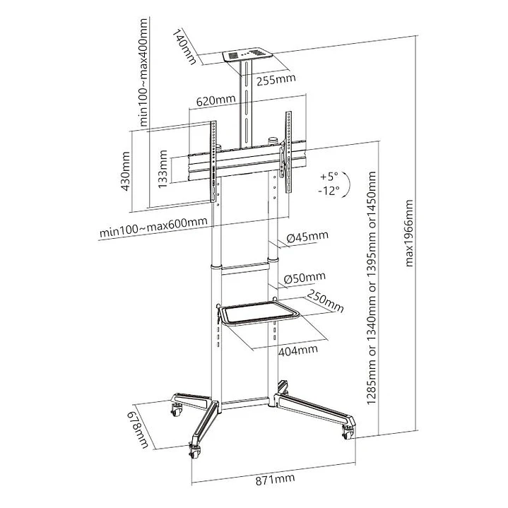 EWENT EW1539 Soporte suelo con ruedas tv 37