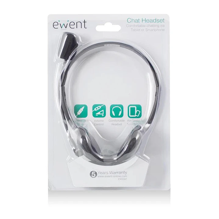 EWENT Auriculares diadema con micro mini jack 2
