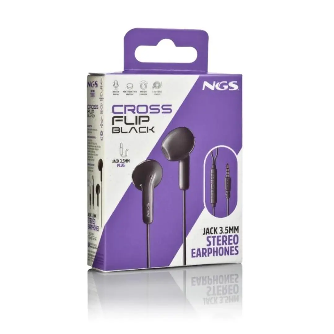 NGS Auricular Negro Estéreo Cable JACK 3.5 Mm 4