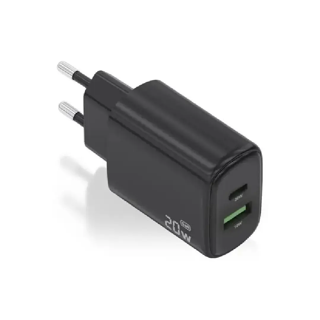 Aisens Cargador GaN 20W USB-C PD 3.0 USB-A QC3.0 1