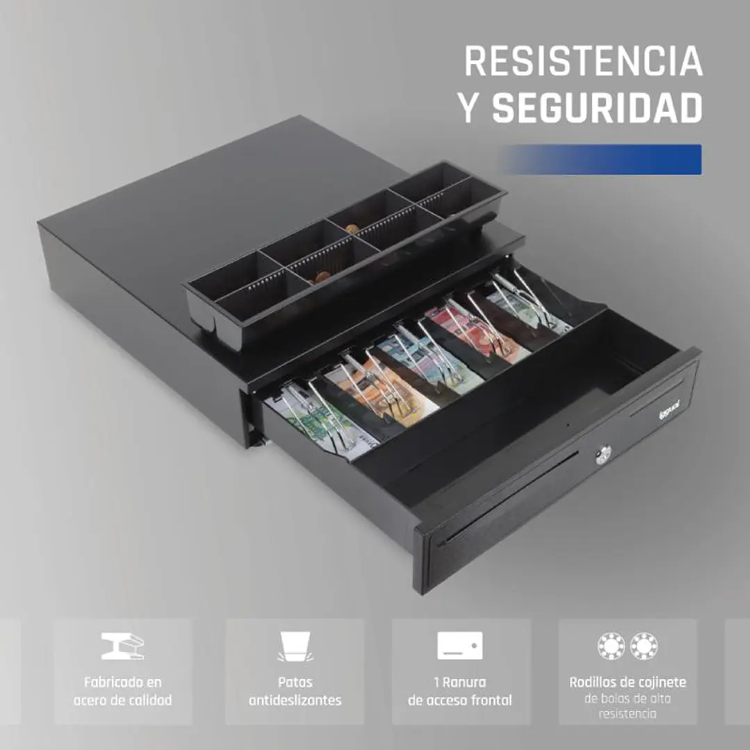 iggual Cajón portamonedas IRON-20 42cm 4+8 negro 3