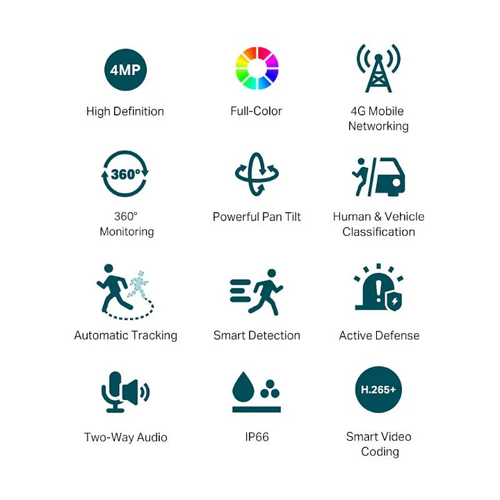 VIGI Cámara IP PT C540-4G 4MP Plástico Full-Color 2