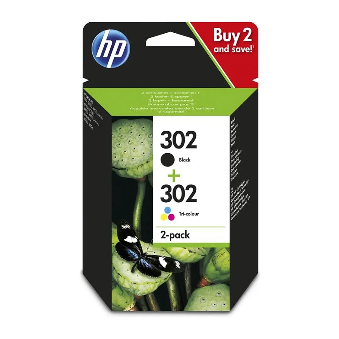 HP Cartucho Multipack 302 Negro+ Color 1